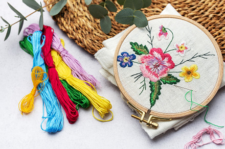 The process of hand embroidering a n, an Arts & Entertainment Photo by Olena Rudo