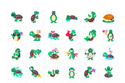Turtle Cartoon Stickers Set, an Emoji Icon by Vectors Market (Thumbnail 5 of 6)