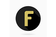 Fine Vector Flat Icon With Letter F, a Texture Graphic by FineArtStudio (Thumbnail 1 of 3)