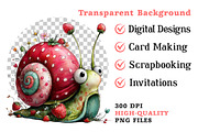 Whimsical Snail Watercolor Clipart, an Illustration by Dream Creation (Thumbnail 8 of 8)
