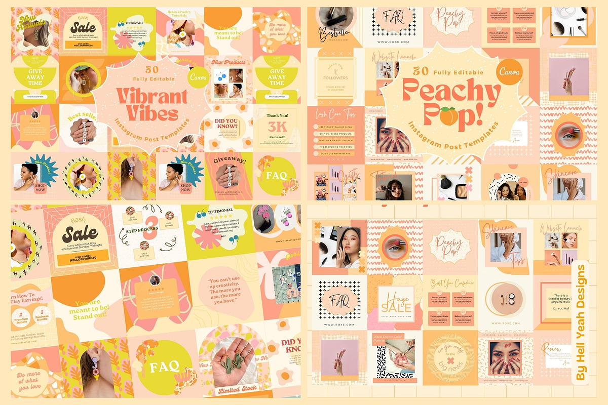 535 Instagram Posts Bundle, a Social Media Template by Hell Yeah Designs
