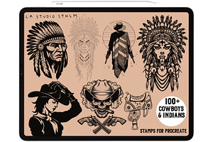 Cowboys & Indians - Tattoo Stamp Set