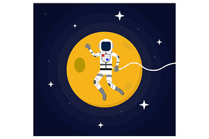 Astronaut Floating In Outer Space