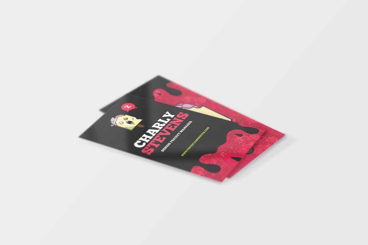 Zombie Popsicle Monster BusinessCard, a Business Card Template by Odin_Design (Photo 2 of 2)