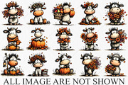 Whimsical Autumn Cow Clipart Bundle, a Seasonal Illustration by Canvas Craft (Thumbnail 4 of 10)