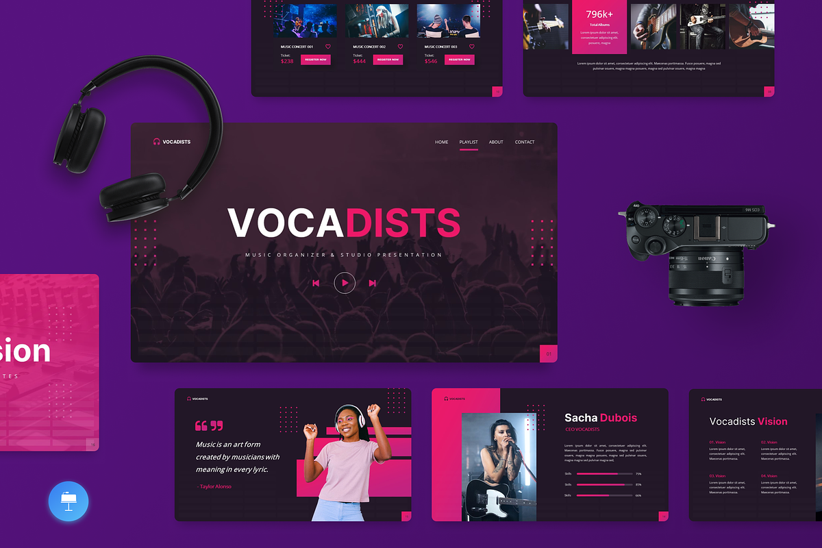 Vocadists - Music Studio Keynote, a Presentation Template by SquidPixey (Photo 2 of 5)