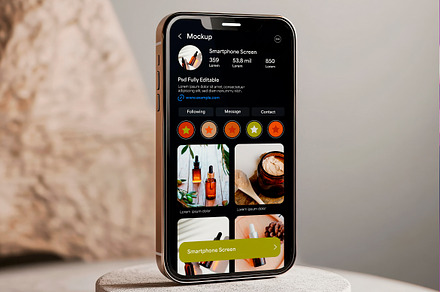 Modern Mobile UI Mockup on Stone Pla