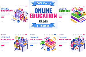 Online distance education from home, an Education Illustration by TAlex