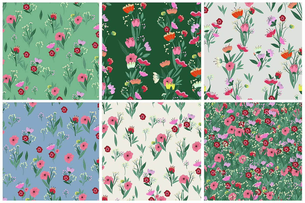48 vector floral patterns, a Pattern Graphic by Alena Stoyko design (Photo 10 of 19)