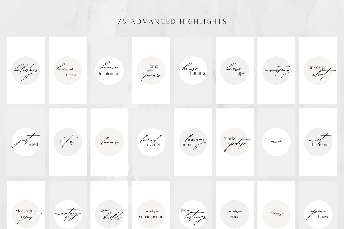 200 Real Estate Instagram Highlights, a Social Media Template by ZoaniDesign (Photo 5 of 10)
