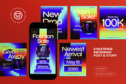 Blue Bold Fashion Sale Instagram Set, a Social Media Template by graphicook (Thumbnail 1 of 3)