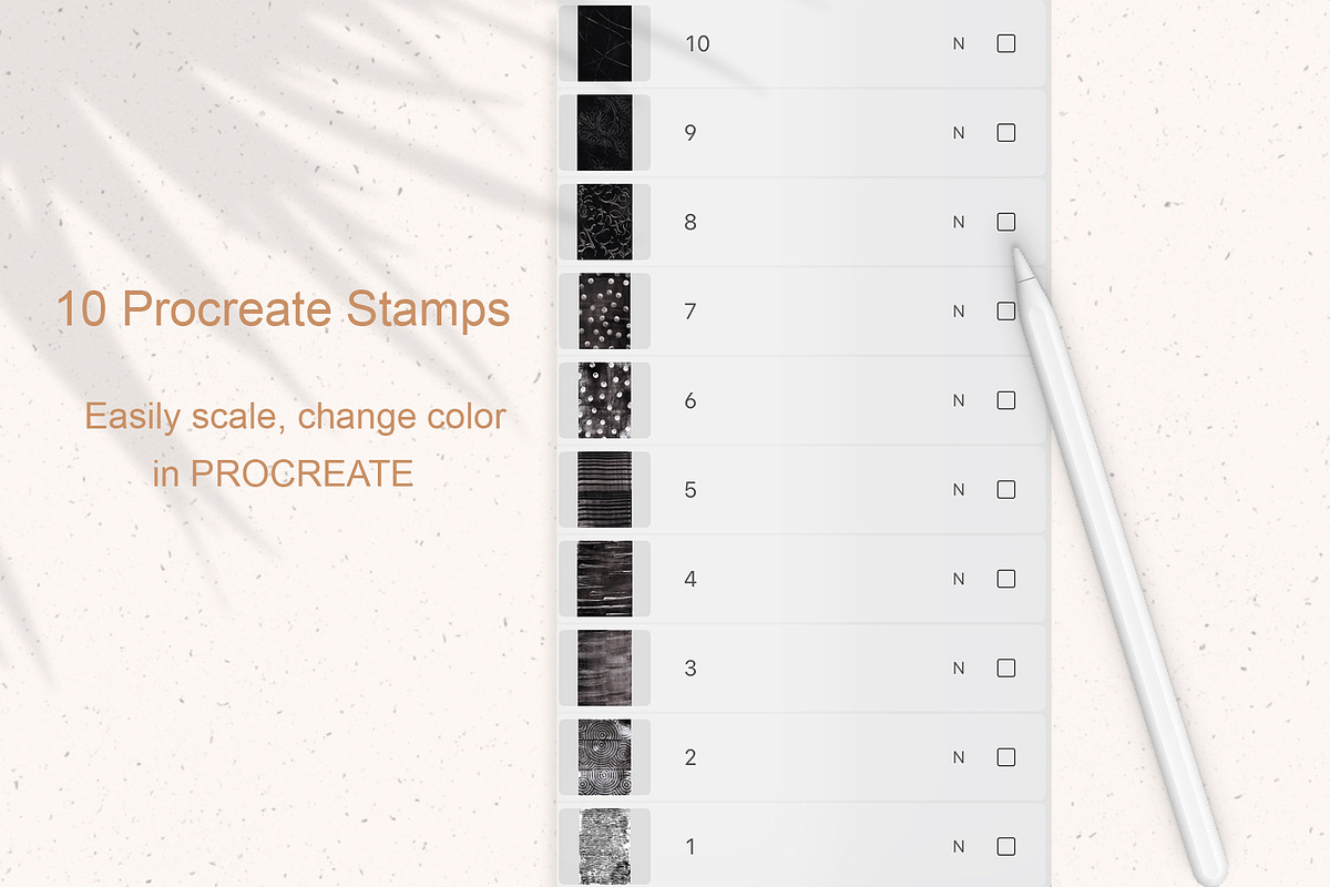 12 Monotype Stamps PS & Procreate, a Brush Add-On by Sweet Fig (Photo 9 of 11)