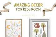 Watercolor Childhood Nursery Set, an Animal Illustration by Beauty Drops (Thumbnail 8 of 12)