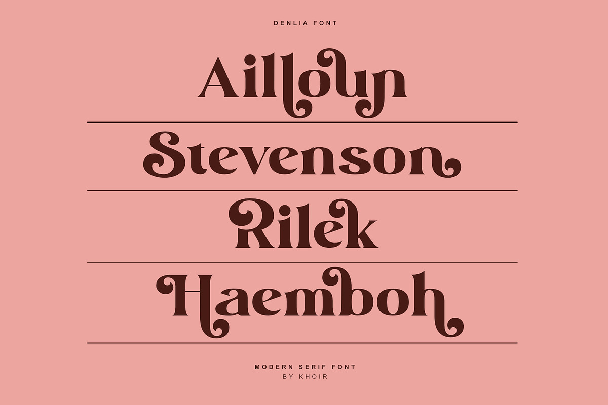 Denlia - Modern Serif, a Serif Font by Khoir (Photo 3 of 11)