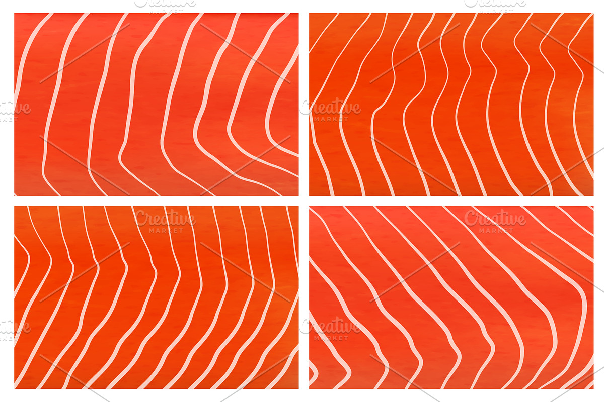 Realistic salmon fish meat texture, a Food Illustration by Vector Tradition