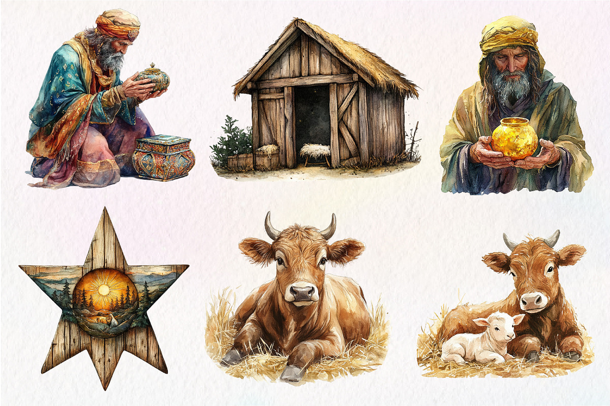 Christmas Nativity Sublimation Clipa, an Illustration by Dream Creation (Photo 4 of 6)