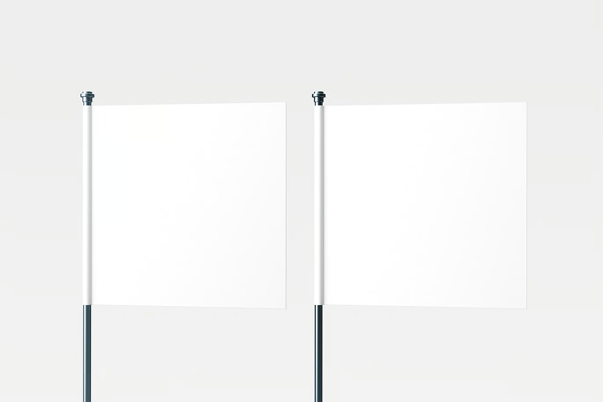 Square Flag Mockup, an Advertising Mockup by zpackcreative (Photo 2 of 5)