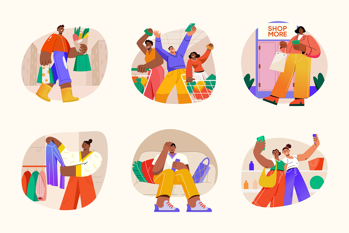 Shopping and Sale Vector Set, a Person Illustration by Prosymbols (Photo 7 of 9)
