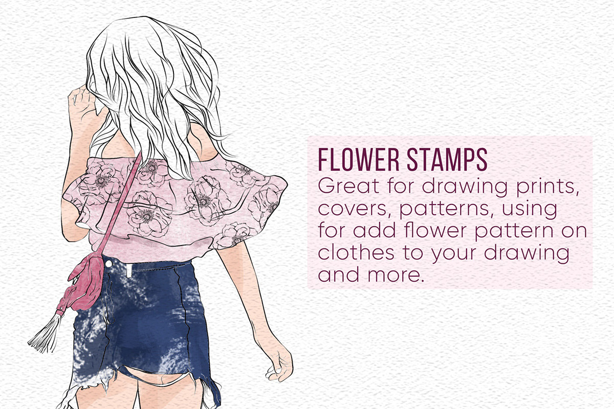 4 Flower Stamps - Procreate Brushes preview 3