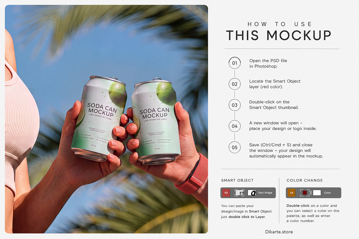 Soda Can Mockups Sport Edition, a Packaging Mockup by Dikarte.Store (Photo 8 of 8)