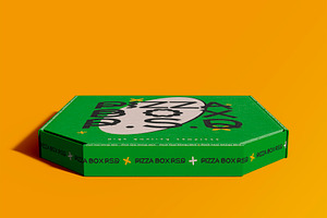 3d Closed Pizza Box Mockup