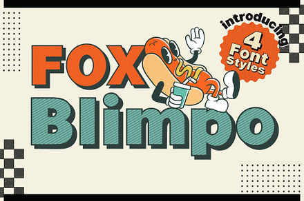 Fox Blimpo : 4 Font Styles, a Symbol Font by Fox7 By Rattana