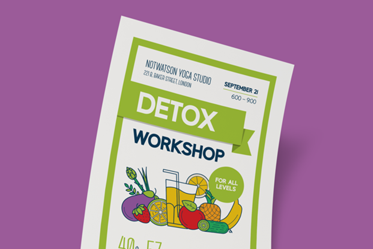 Detox Workshop Event Poster, a Flyer Template by Danil Polshin