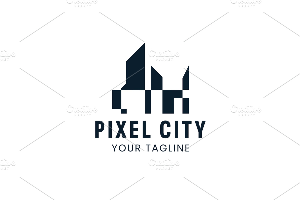 Pixel city logo icon illustration, a Branding & Logo Template by Dyn Studio