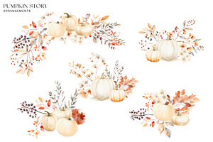 Watercolor Pumpkin Clipart Set