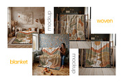 Woven Blanket Mockup x4 PSD PNG, a Household Mockup by Mockups Studio (Thumbnail 7 of 9)
