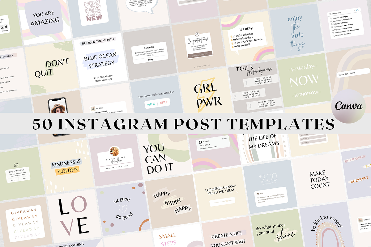 Quote Instagram Post Templates Canva, a Social Media Template by Boltik Studio (Photo 1 of 9)