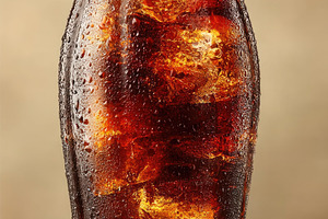Cold iced coffee drink in glass bottle with condensation, refres, a Food & Drink Photo by José Manuel Gelpi