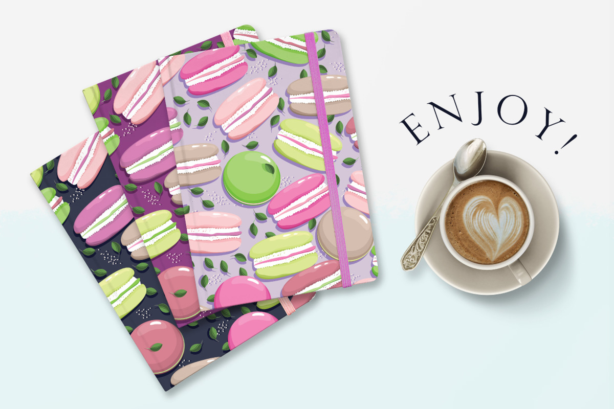 Macaron and blueberry leaves, a Pattern Graphic by Yummy (Photo 9 of 9)