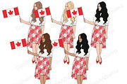 Canada Day Girls Clipart, a Person Illustration by GlamArtZhanna (Thumbnail 3 of 4)