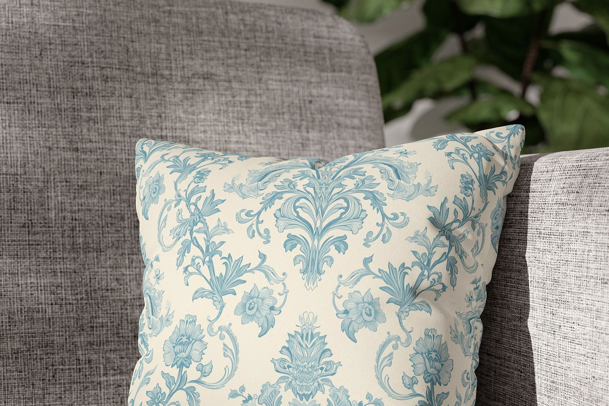 Vintage Blue Damask Pattern, a Pattern Graphic by elfy creative (Photo 3 of 5)
