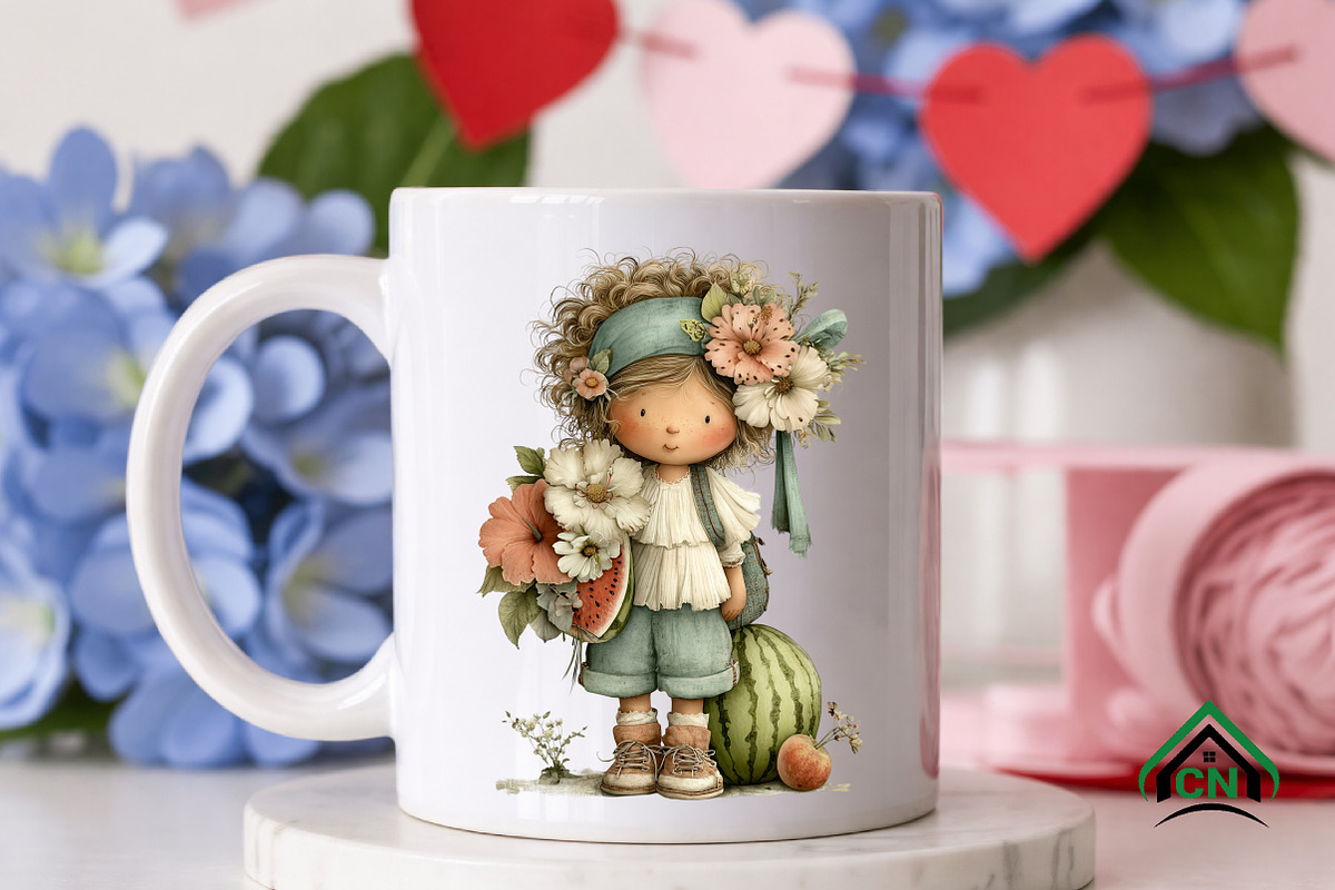 Watermelon Girl Clipart, an Illustration by Craft Nest (Photo 10 of 12)