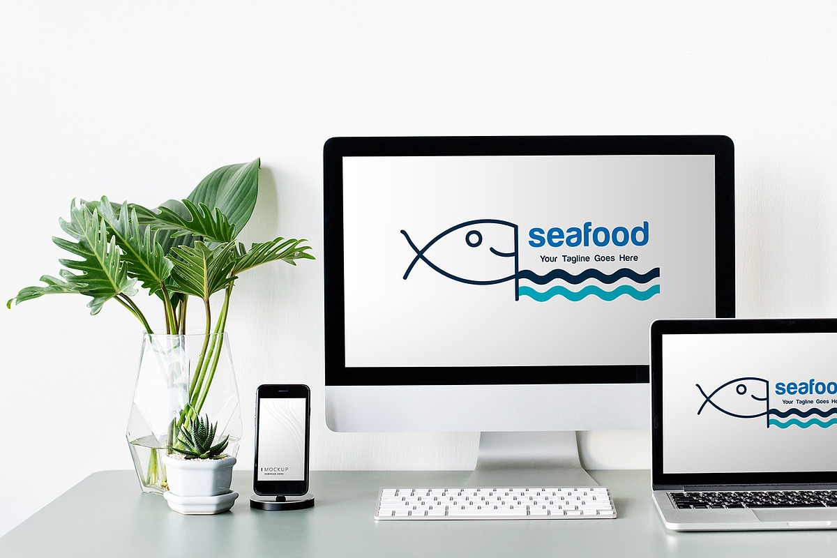 Modern Fish Restaurant Logo Template, a Branding & Logo Template by YUDesignStore (Photo 3 of 6)