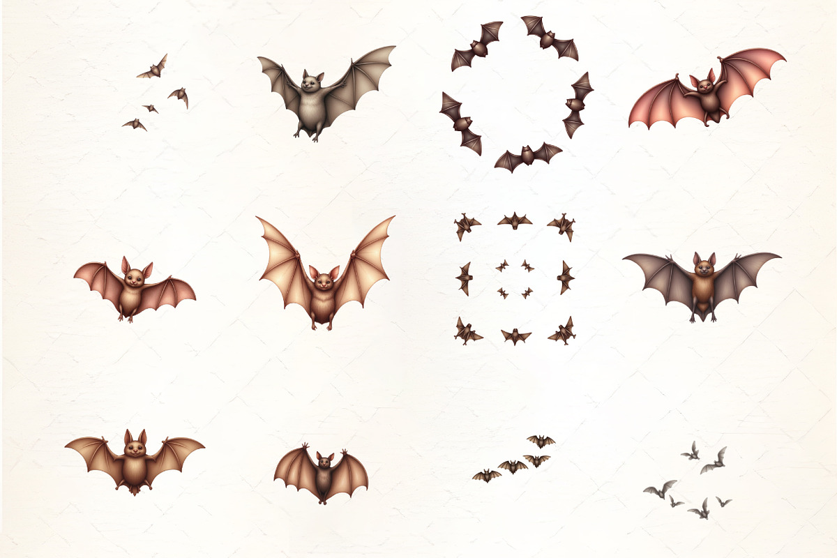 Flying Bat Pattern Clipart, an Illustration by CrexoraLab (Photo 5 of 5)
