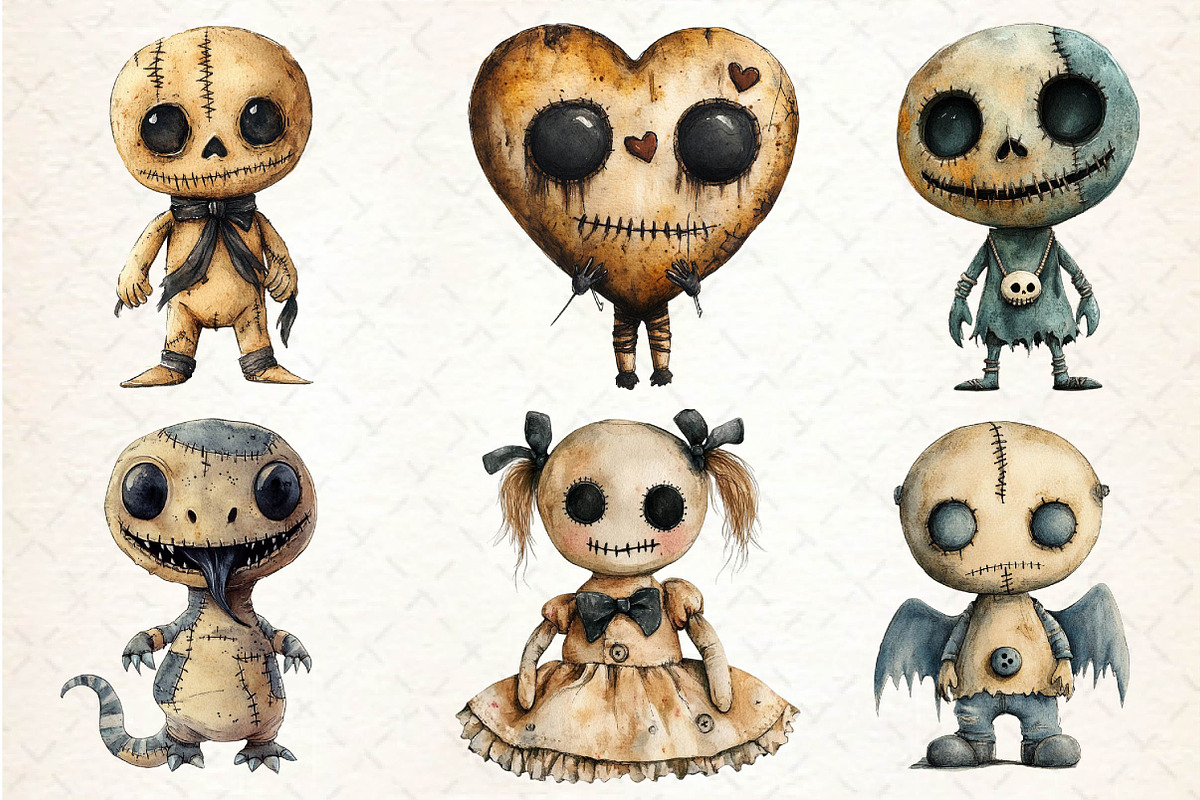 Halloween Gothic Voodoo Doll Clipart, an Illustration by Dream Creation (Photo 2 of 7)