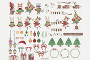 Forest Christmas Watercolor Clipart, an Illustration by Gau Silva Studio (Thumbnail 2 of 4)