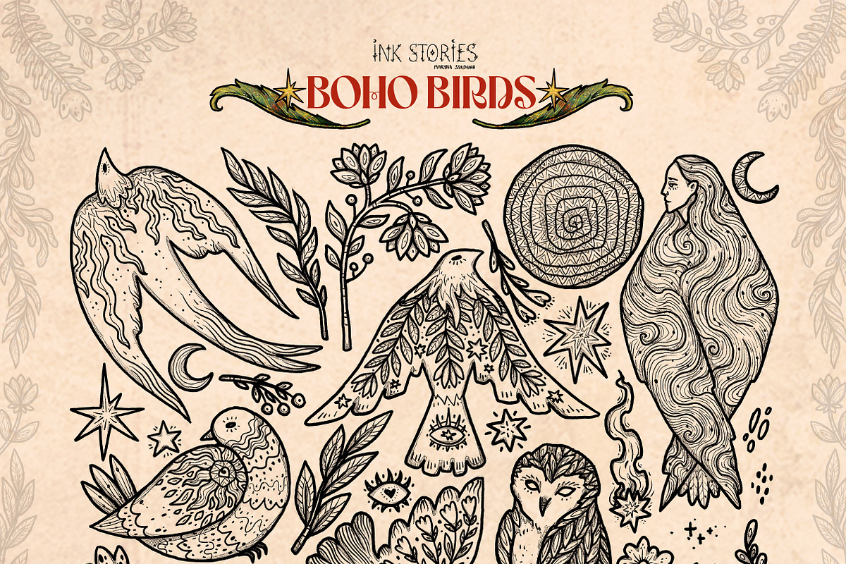 Boho Birds, an Animal Illustration by Ink Stories (Photo 4 of 16)