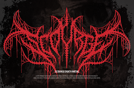 Scourge | Death Metal Font, a Blackletter Font by Denustudios