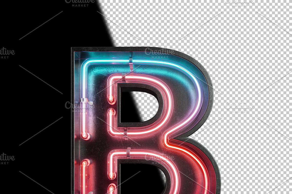 Neon light Alphabet letters, a Decorative Illustration by S_design (Photo 4 of 8)