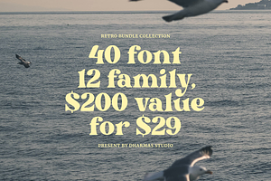 The Retro Font Bundle - 90% OFF