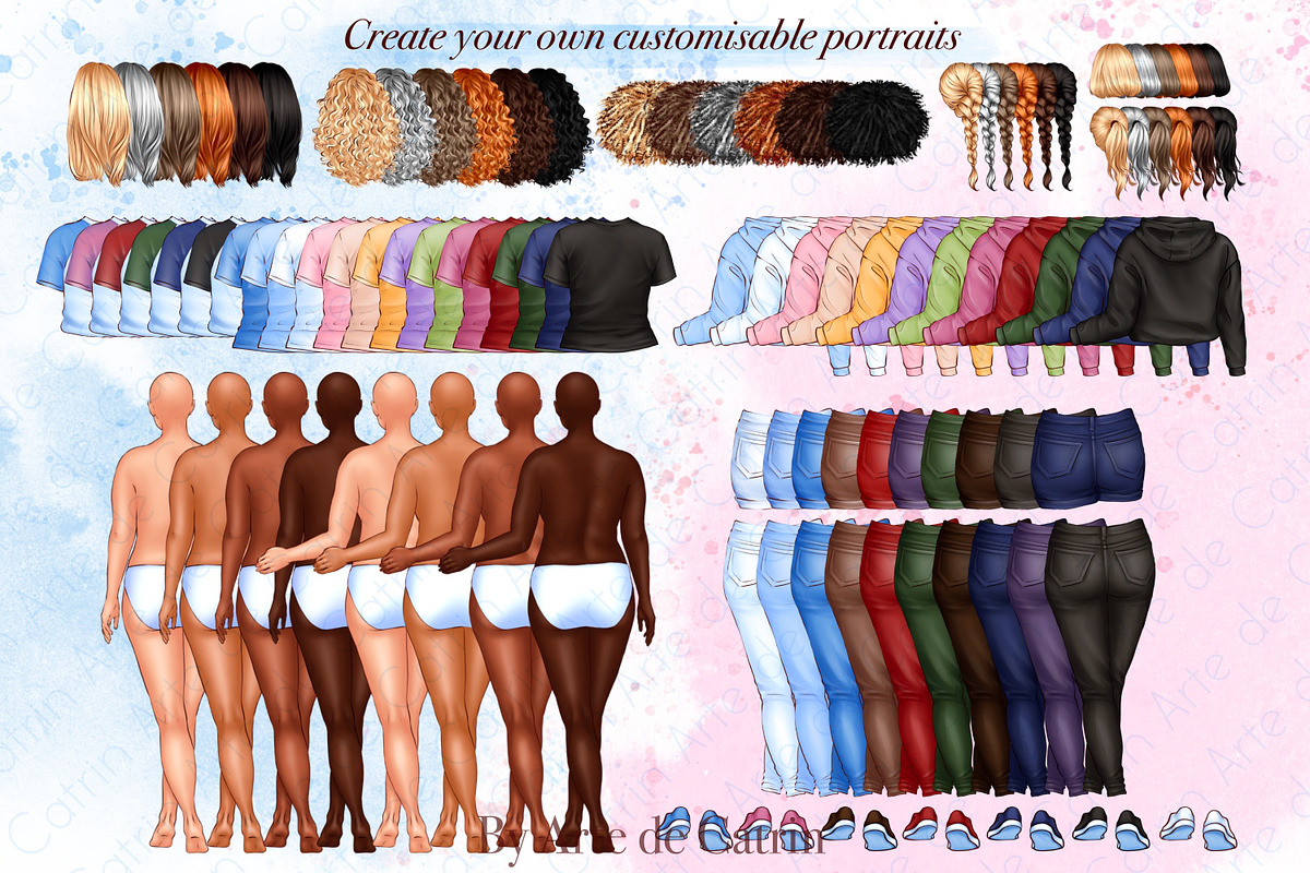 My Best Friends Clipart, Besties Art, a Person Illustration by ArtedeCatrin (Photo 2 of 11)