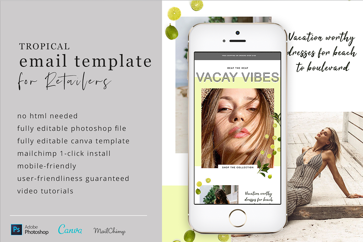 Tropical Fashion Email Template, an Email Template by Edit & Go Templates (Photo 1 of 8)