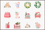 Cozy Christmas Watercolor Clipart Se, an Illustration by Sublimation Artist (Thumbnail 3 of 6)