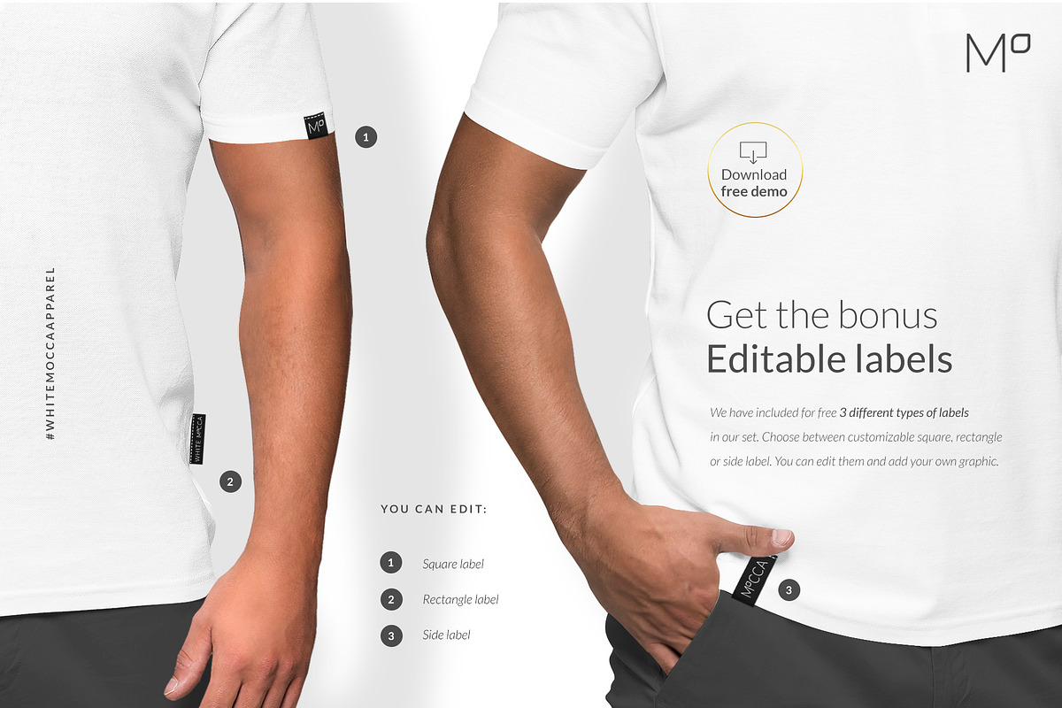 Men Polo Shirt Mockups Set FREE DEMO, a Books & Magazine Mockup by Apparel_Mockups (Photo 3 of 25)