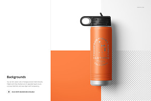 P. Coated 20 Oz. Water Bottle Mockup