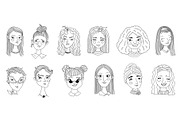 Women's Portraits Doodle Ink Pen Art, a Person Illustration by Chloe's Illustrations (Thumbnail 1 of 3)